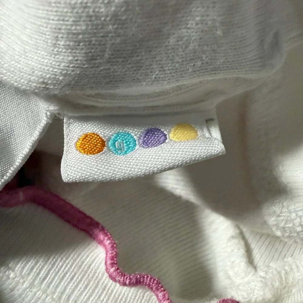 Vintage Y2K Gymboree Embroidered Floral Ruffle Long Sleeve Girl Shirt 6-12 month